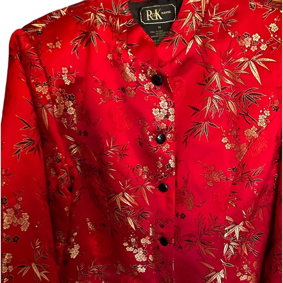 R &  k Jackets & Blazers - VINTAGE R& K RED FLORAL JACKET